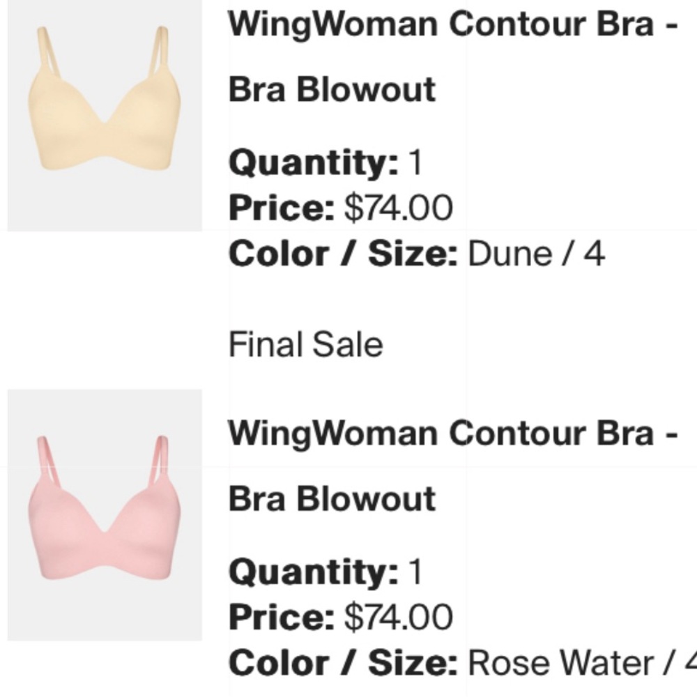 Knix wing woman bra X2 with wash bag size4